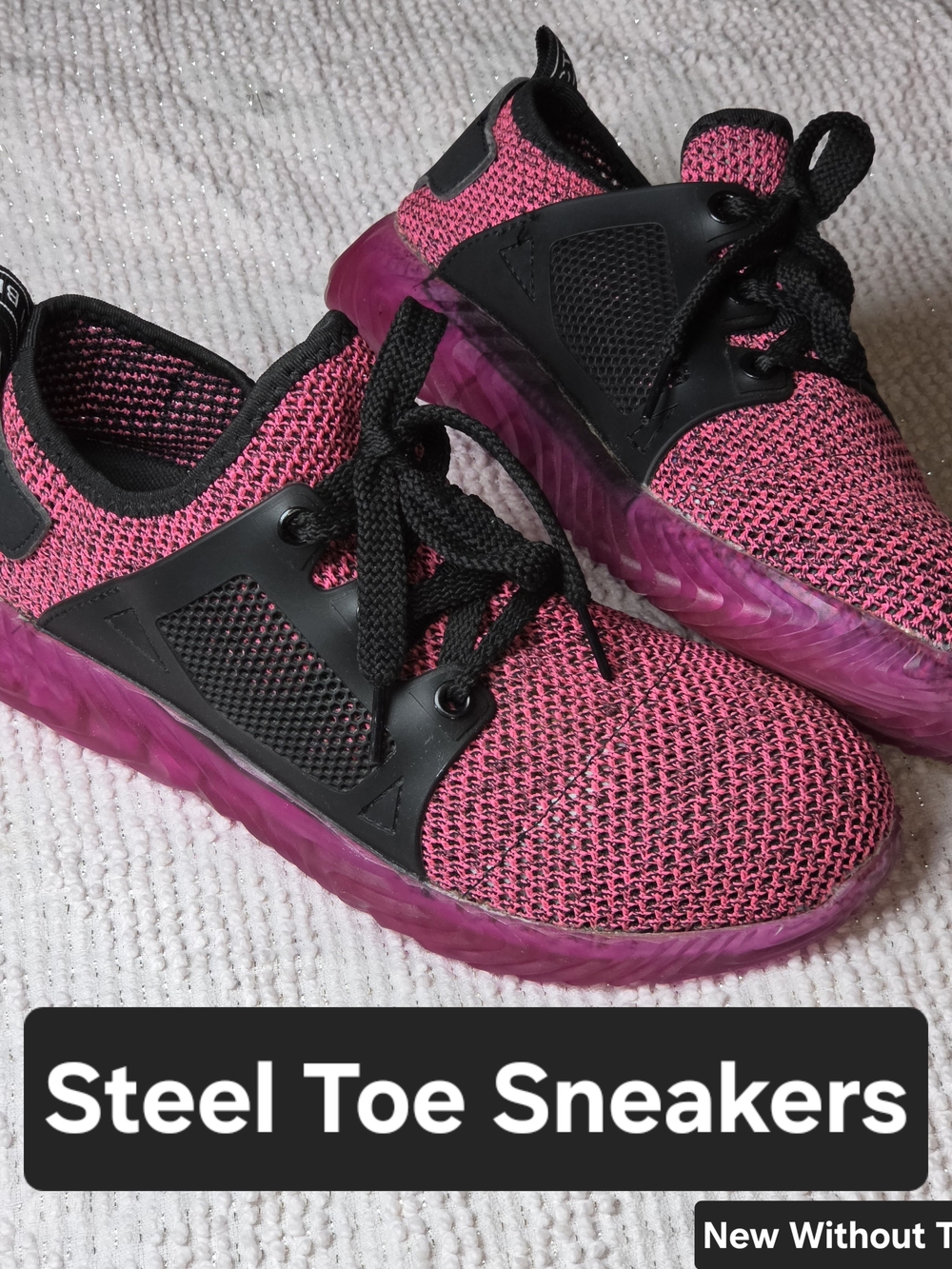 Steel Toe Indestructible Shoes Ryder Pink Ryderwear Pink Knit Sneakers